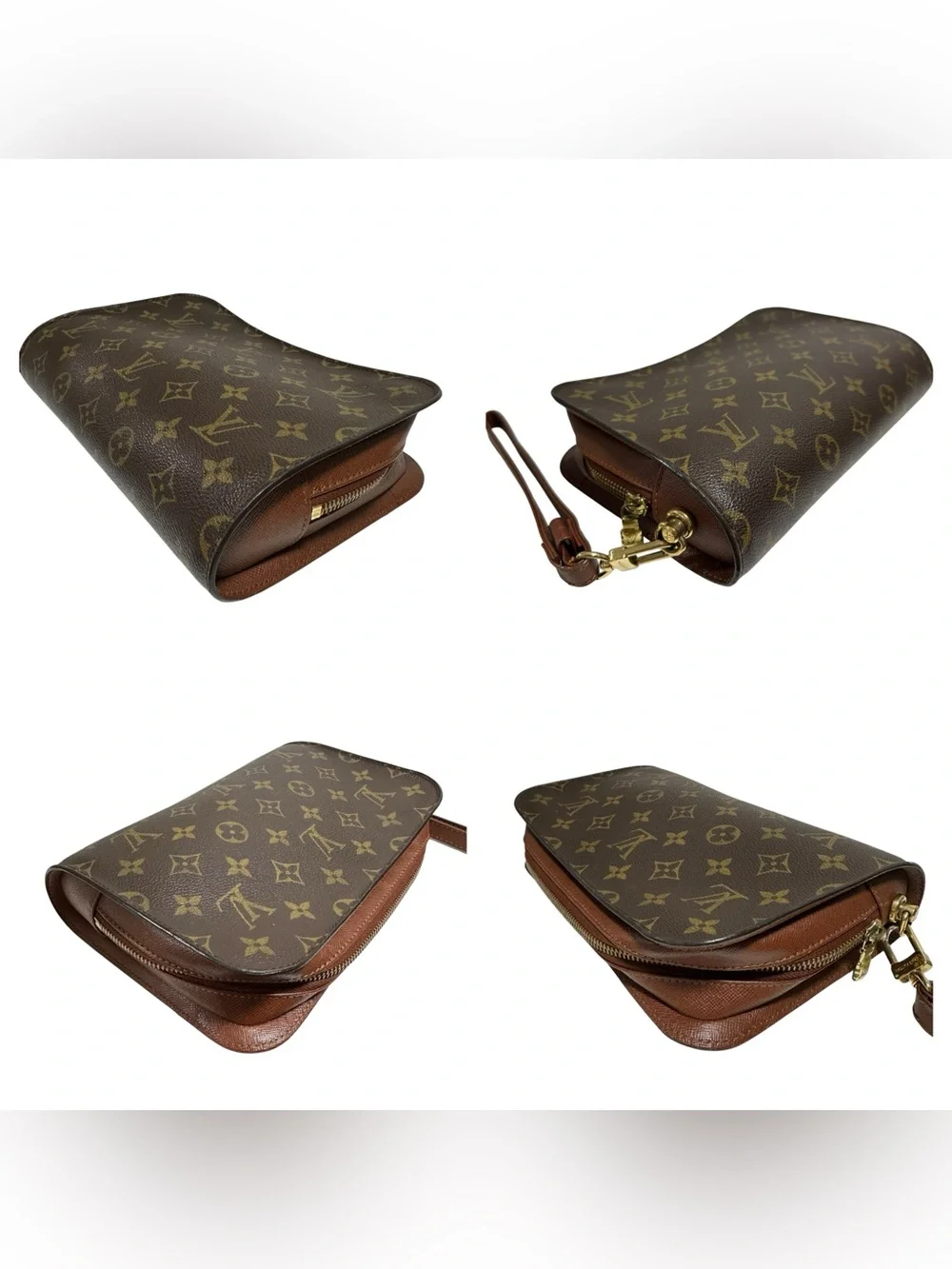 Louis Vuitton Monogram Leather Orsay Clutch Wristlet Evening Bag